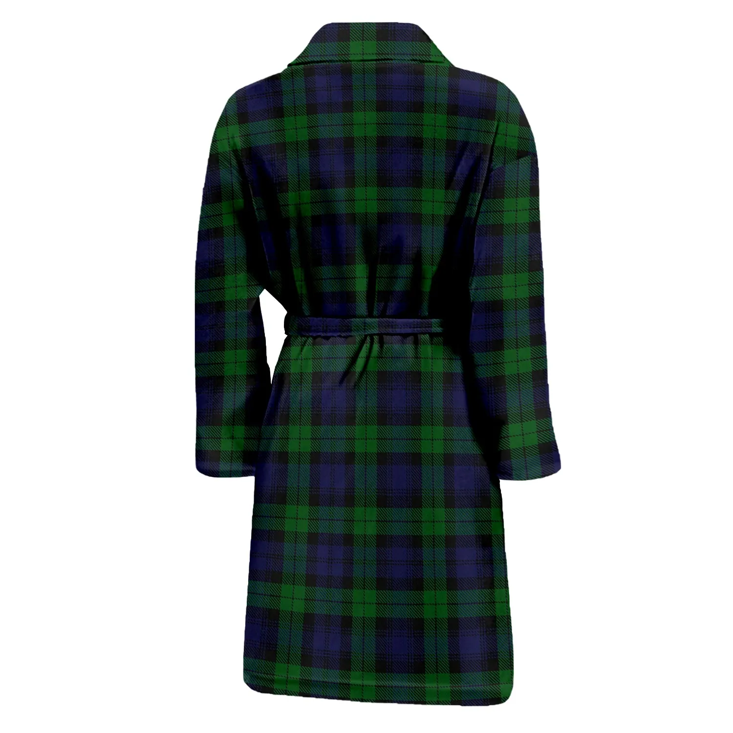 Black Watch Tartan Bathrobe with Family Crest