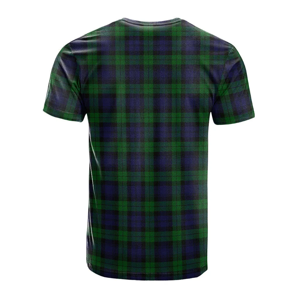 Black Watch Tartan T-Shirt with Family Crest