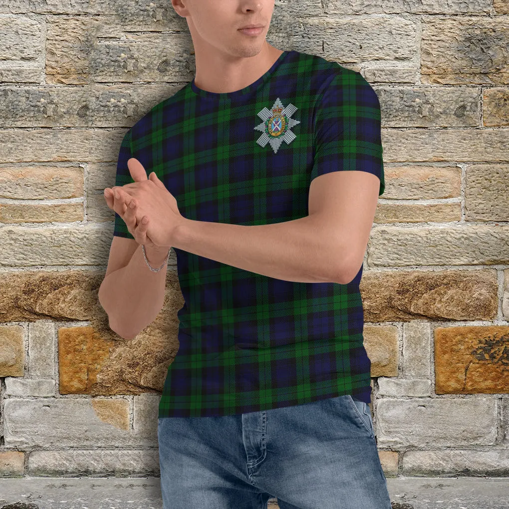 Black Watch Tartan T-Shirt with Family Crest