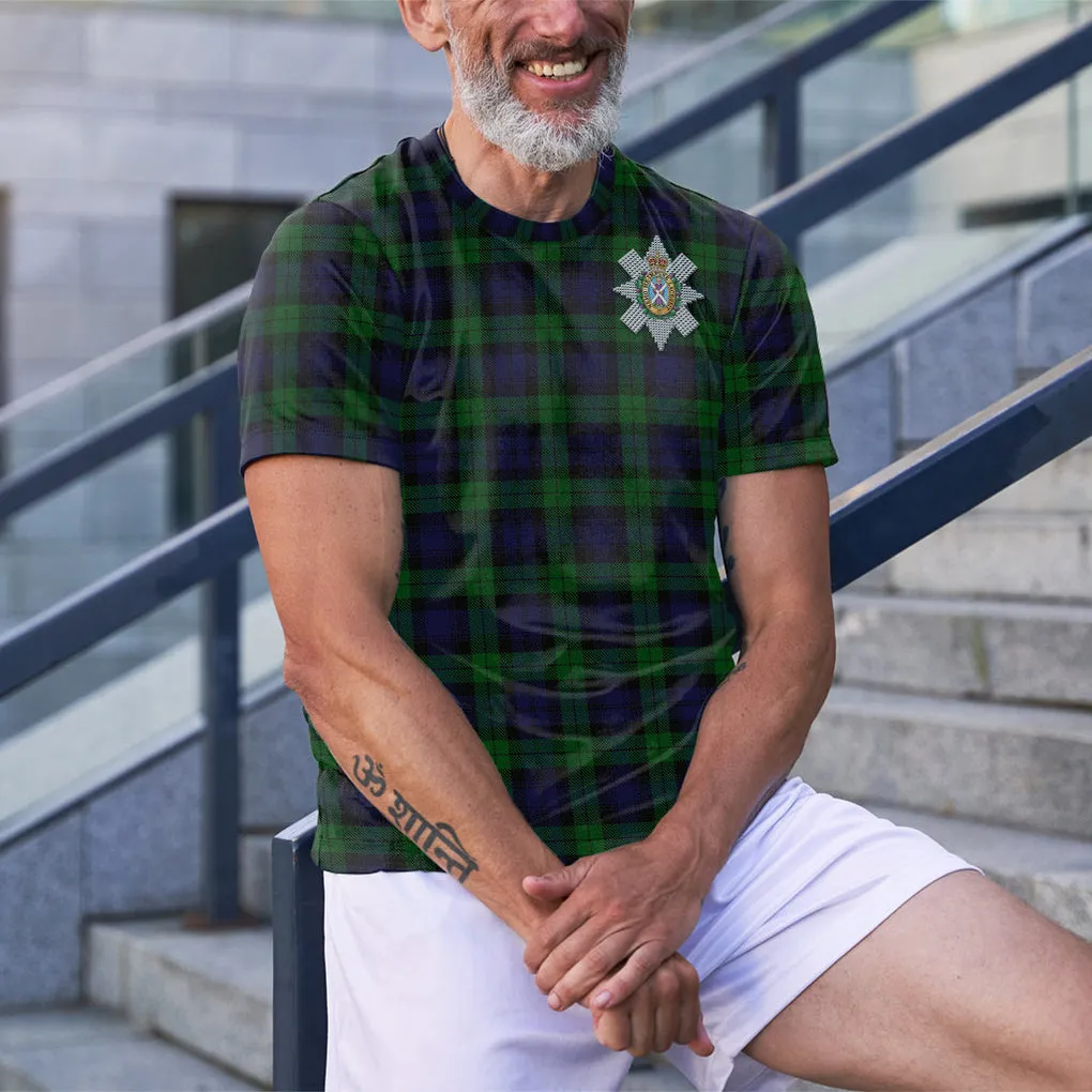 Black Watch Tartan T-Shirt with Family Crest