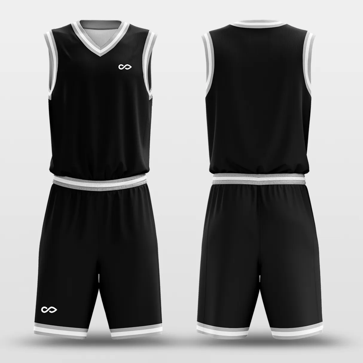 Black White - Custom Basketball Jersey Design for Team