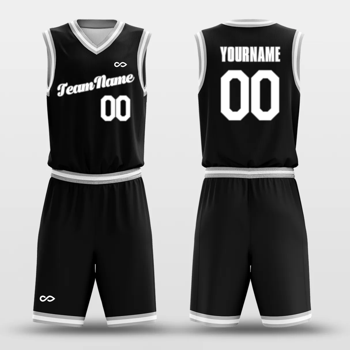 Black White - Custom Basketball Jersey Design for Team