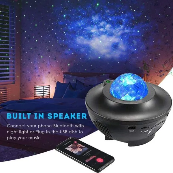 Bluetooth USB Music Player Starry Sky Galaxy Projector Nightlight for Children - Colorful Star Night Light with Remote Control - Romantic Projection Lamp Gift