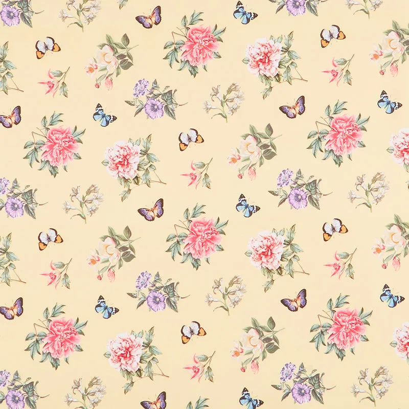 Botanica - Small Floral Toss Yellow Multi Digitally Printed Yardage