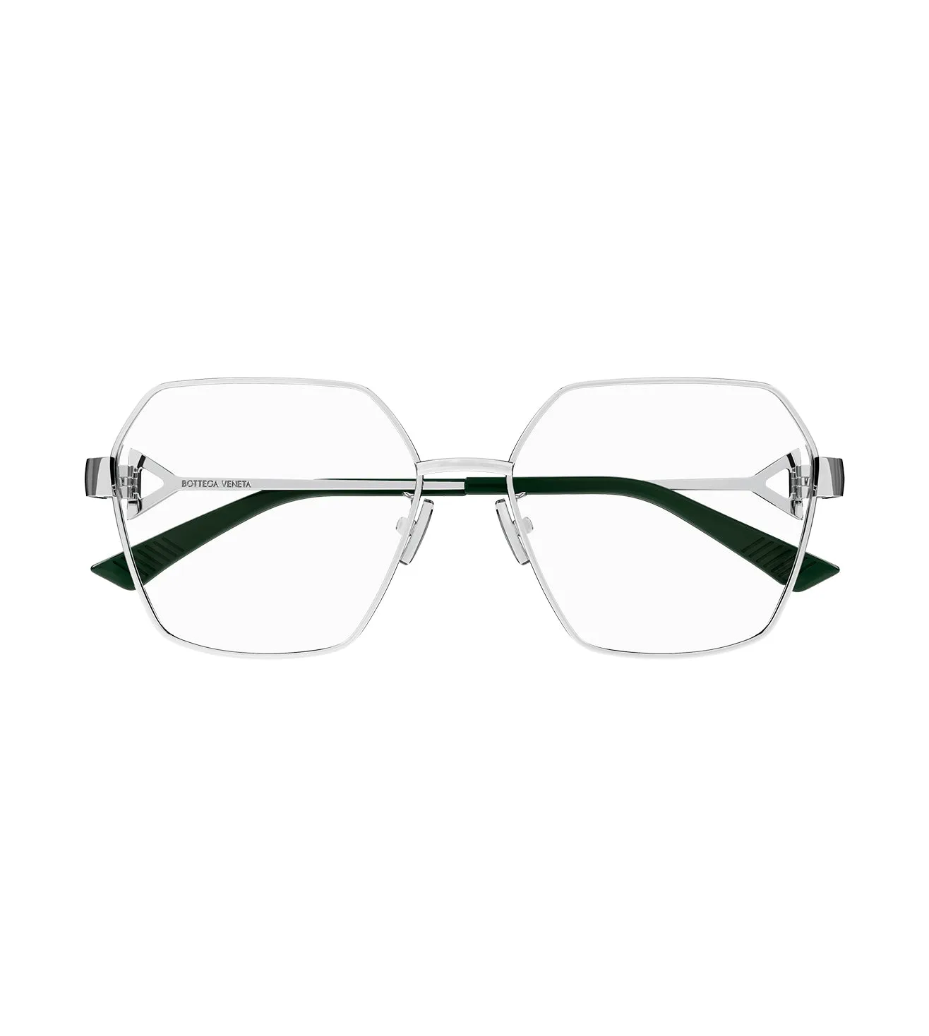 Bottega Veneta Unisex Silver Geometric Optical Frame