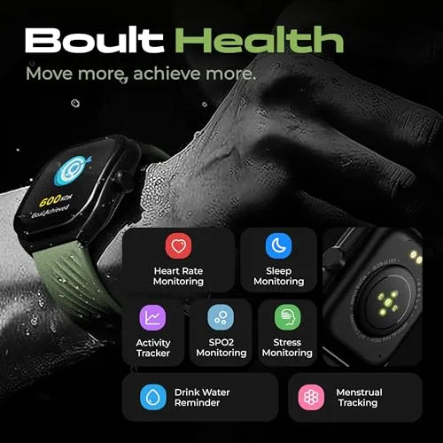 Boult Newly Launched Trail Smart Watch 2.01'' 3D Curved HD Display, Bluetooth Calling, Working Crown, 190 Watchfaces, 500 Nits Brightness, AI Voice Assistant, SpO2 Monitoring, 120  Sports Mode (Metal Blue)