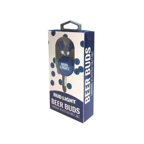 Bud Light Beer Buds Earphones with Retractable Cable ( Case of 36 )