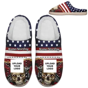 Business holiday gifts, Personalized Indoor Slipper, Custom Warm-Fur Slipper, US-Theme Slipper,kitty2020-24020021