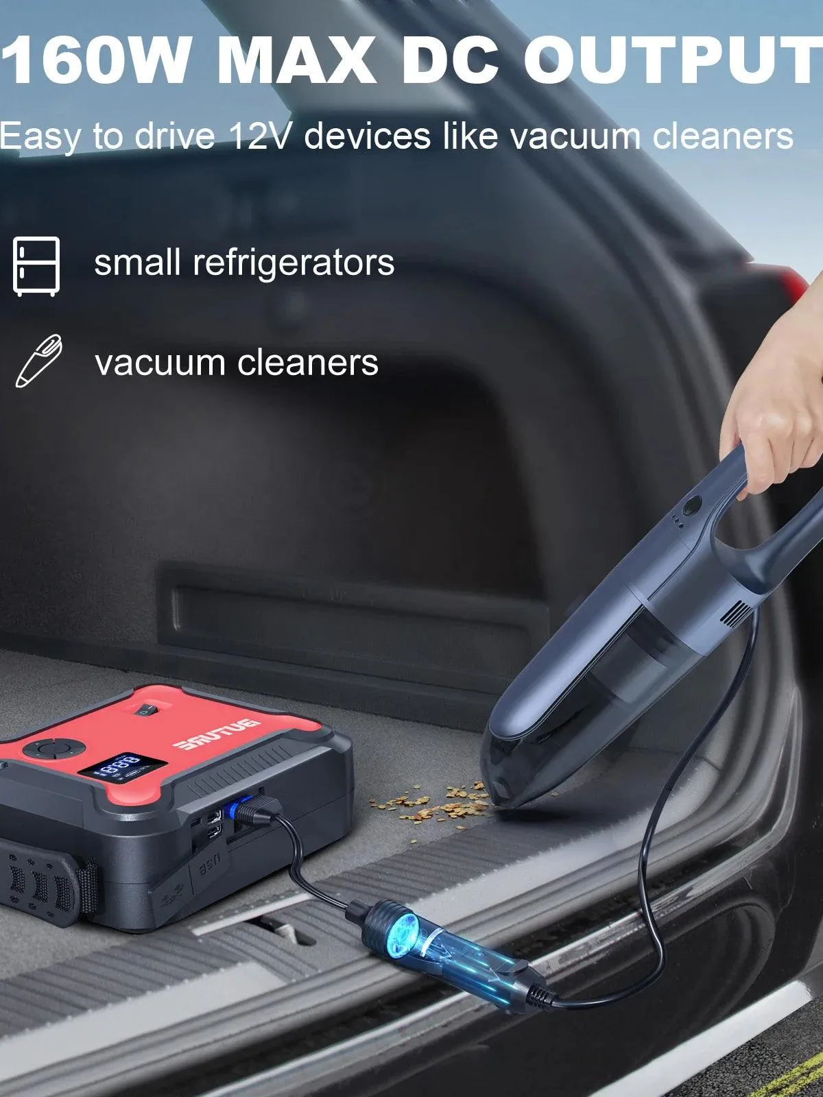 Buture All-in-One Car Jump Starter, Tire Inflator & Power Bank with 26800mAh Capacity