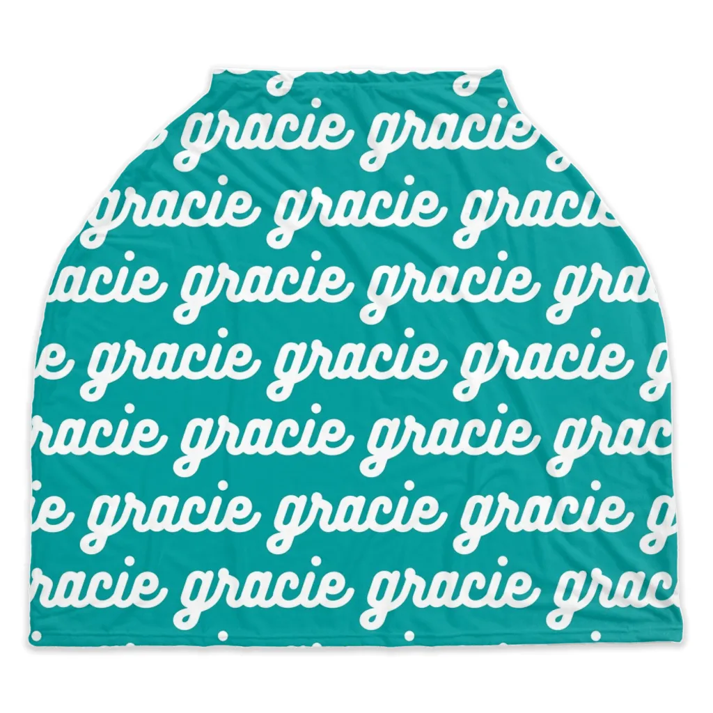 CAR SEAT OR NURSING COVER - RETRO CURSIVE