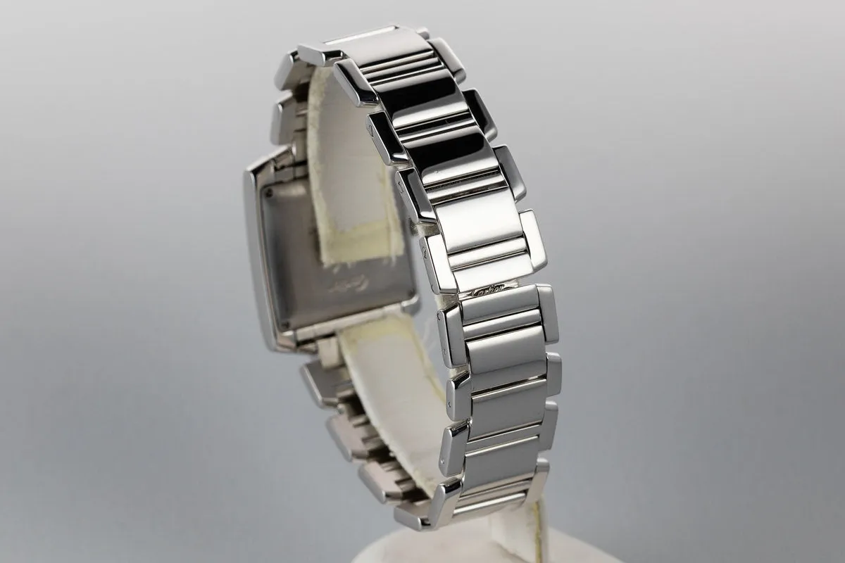 Cartier 18K Large White Gold Tank Francaise Date W5001153