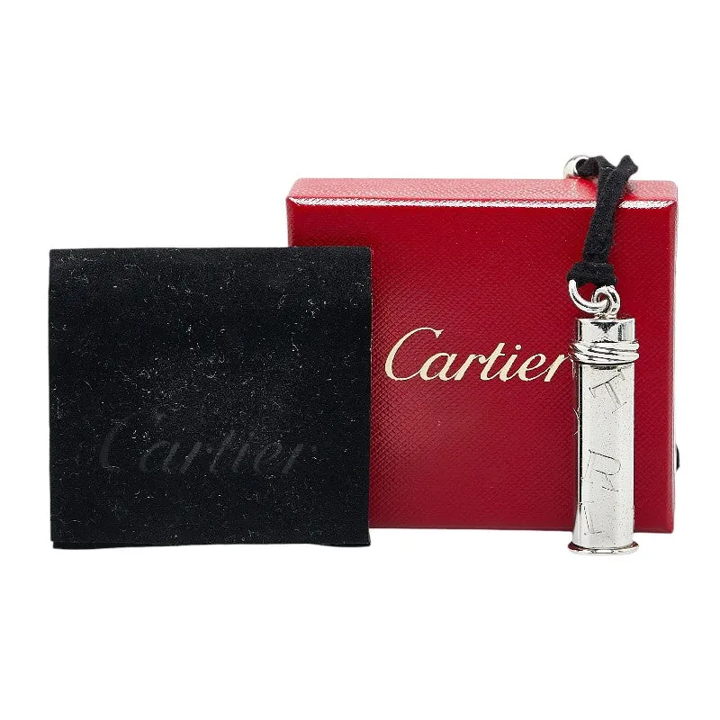 Cartier Silver Metal Pill Case Necklace