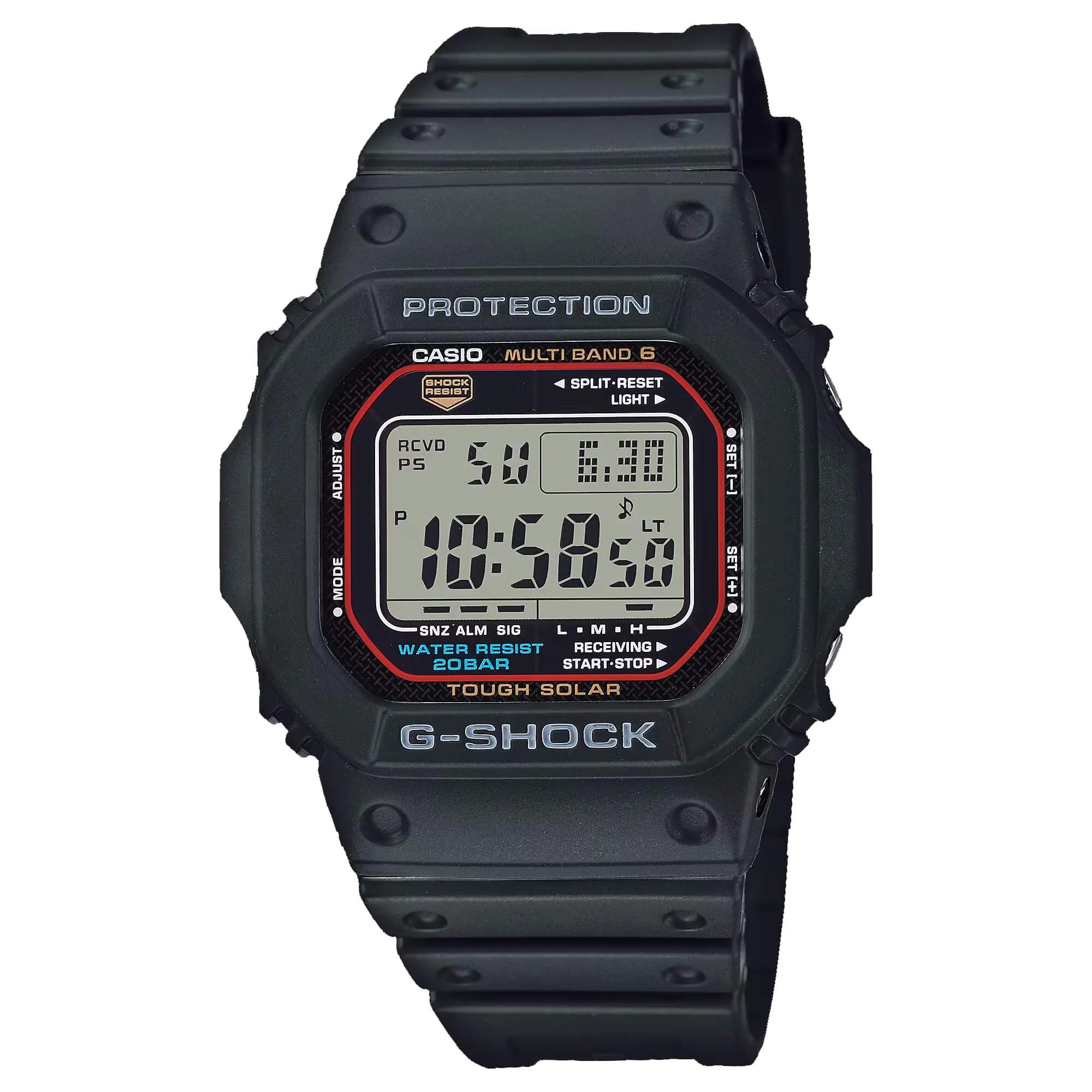 Casio Men's G-Shock Black Resin Multi-Band Atomic Digital Alarm Watch | GWM5610-1