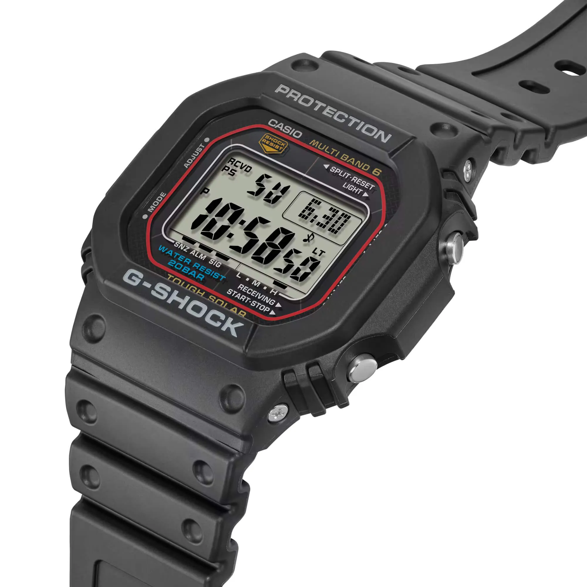 Casio Men's G-Shock Black Resin Multi-Band Atomic Digital Alarm Watch | GWM5610-1