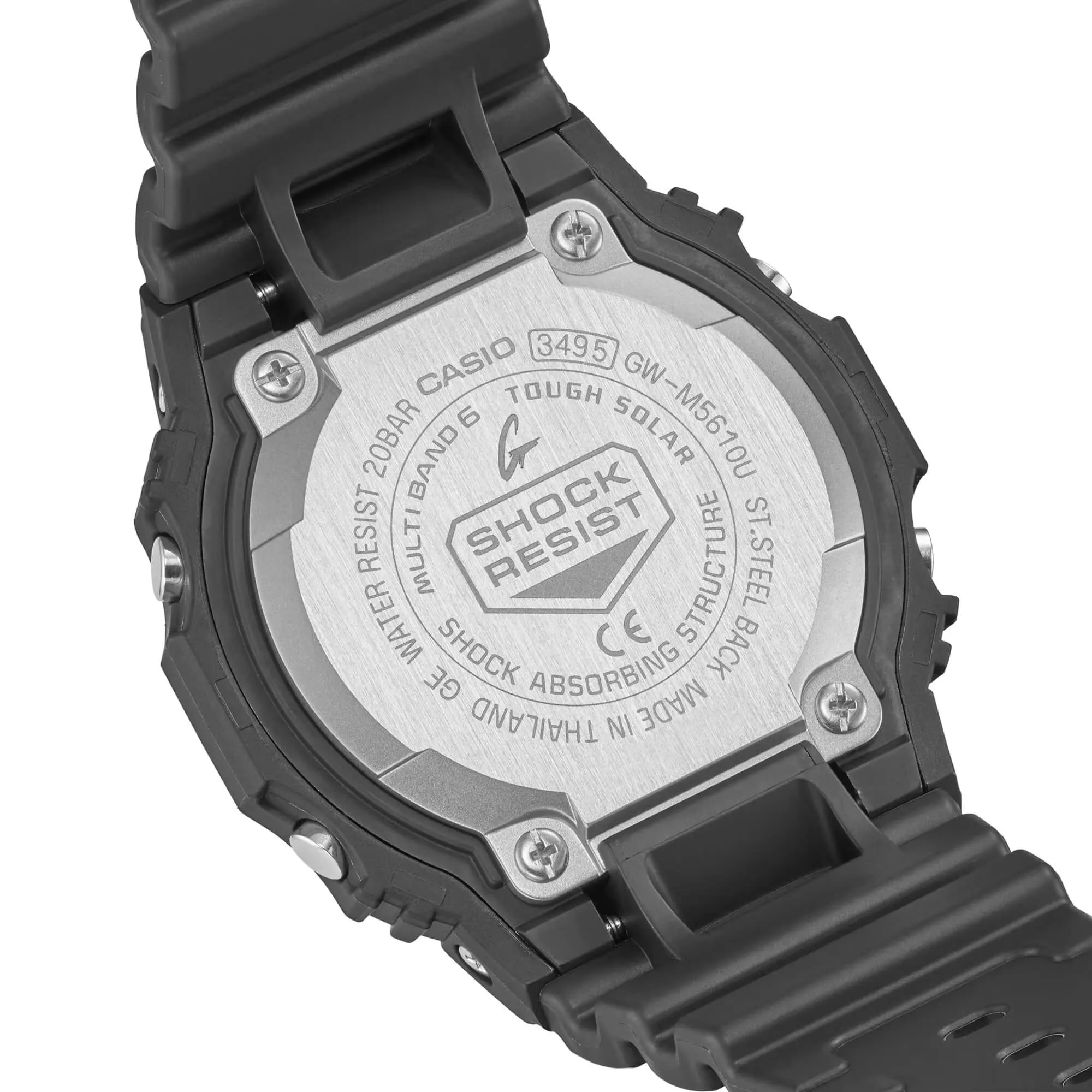 Casio Men's G-Shock Black Resin Multi-Band Atomic Digital Alarm Watch | GWM5610-1