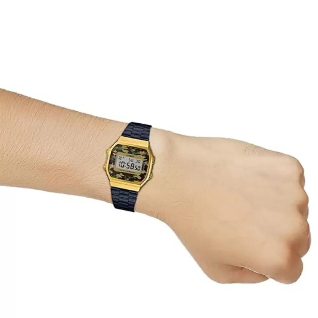 CASIO Unisex Vintage Digital Black Dial Watch A168WEGB-1BDF / A168WEGB-1BEF