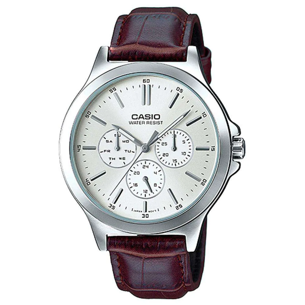 Casio Vintage MTP-V300L-7A Brown Leather Watch for Men