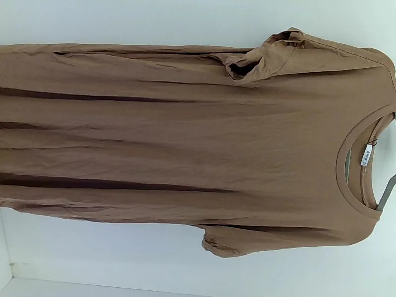 Casual Brown Short Sleeve Dress Women's XXLarge