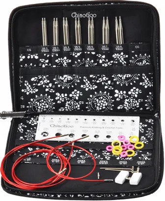 ChiaoGoo - 5" TWIST Interchangeable Needle Set Red Lace Small US 2-8