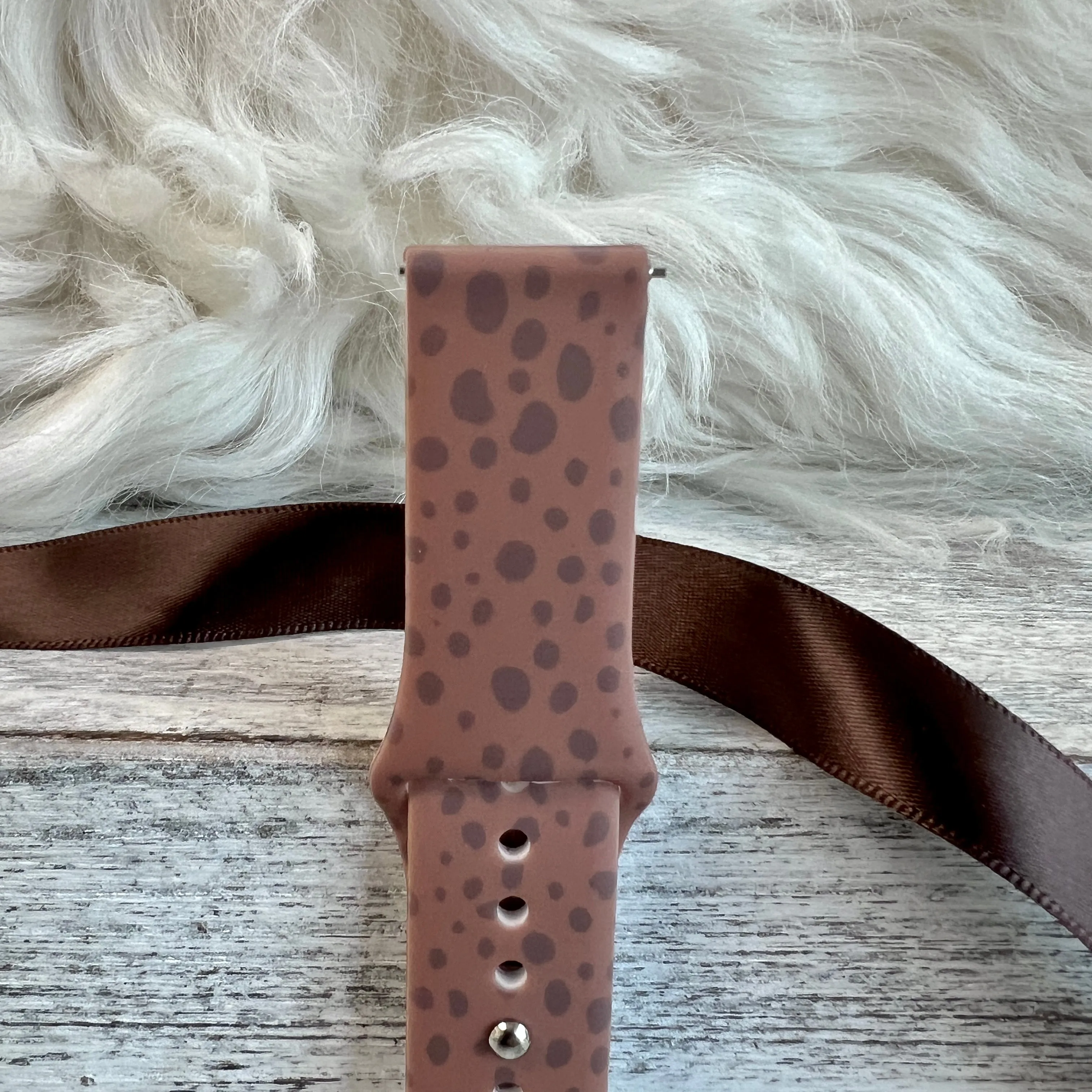 Chic-Chocolate Spotted Print Silicone Band For Samsung Watch