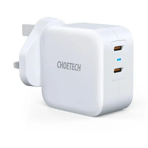 Choetech 40W Dual USB-C Port Charger - White