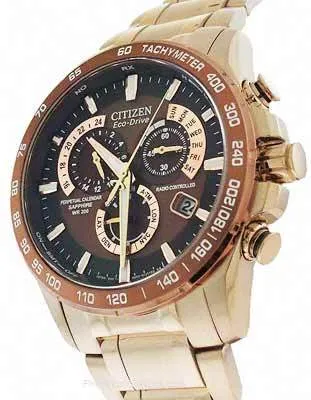 Citizen Eco-Drive Perpetual Chrono AT - Espresso Dial - Rose Gold-Tone Design