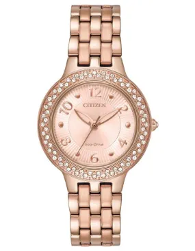 Citizen Womens Eco-Drive Silhouette - Swarovski Crystals - Rose-Tone - Bracelet