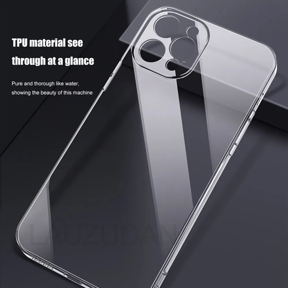 Clear Phone Case For iPhone 11 12 13 14 Pro Silicone Soft Cover For iPhone 12 Mini 13 Pro X XS Max 8 7 6s Plus 5 SE XR Case