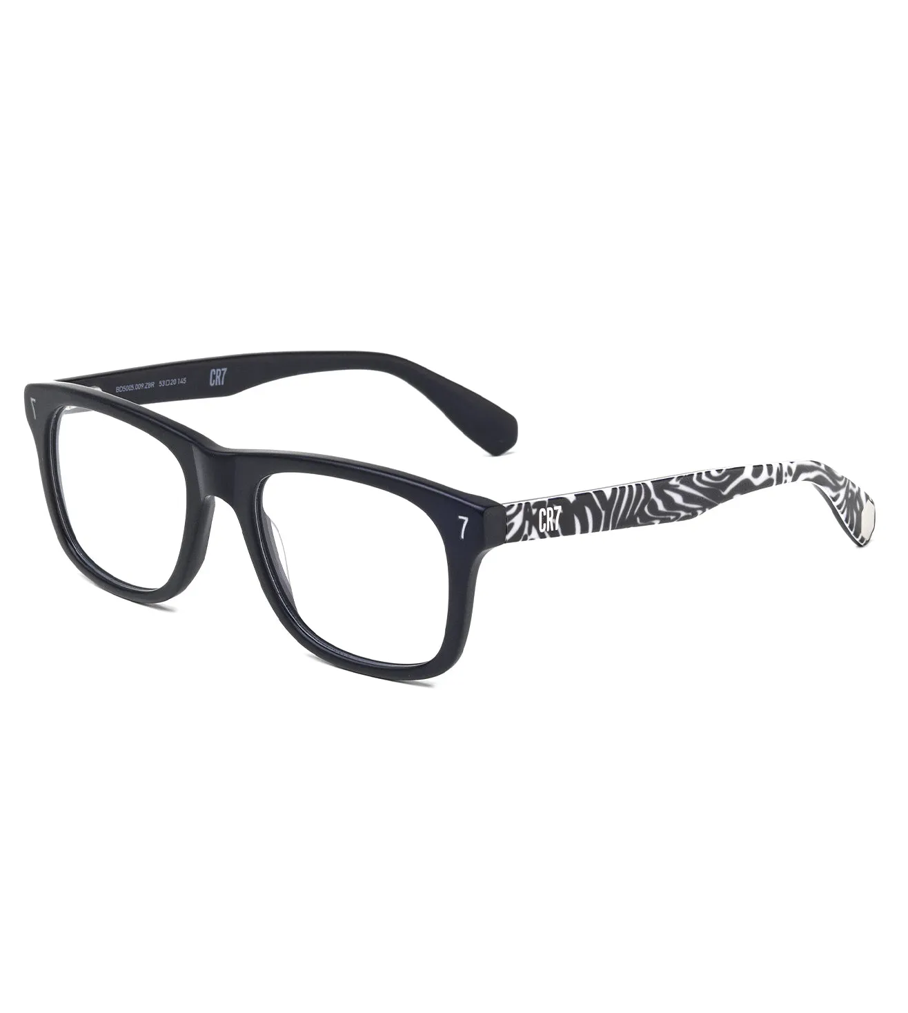 CR7 Unisex Matte Black Square Optical Frames