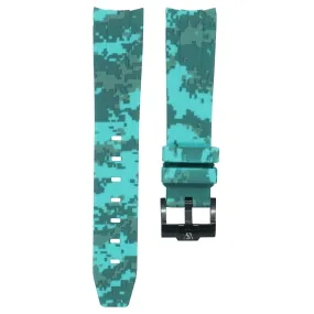 Curved Digital Camo Rubber Strap - Cyan