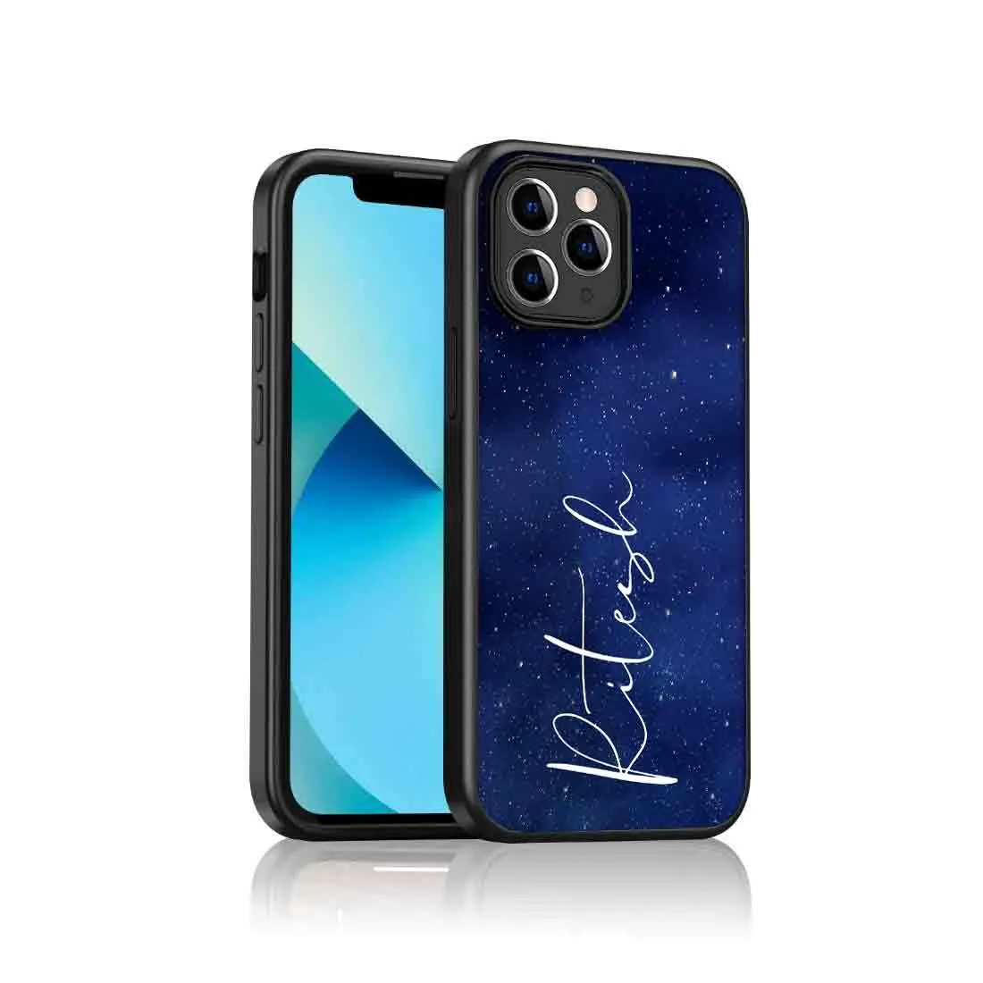 Custom Mobile Back Cover iPhone 11 pro Case With Calligraphy Name - Stars