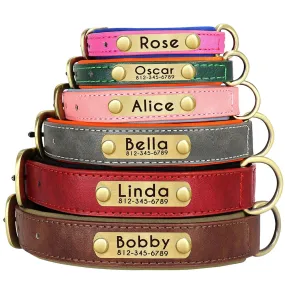 Customised Leather ID Nameplate Dog Collar