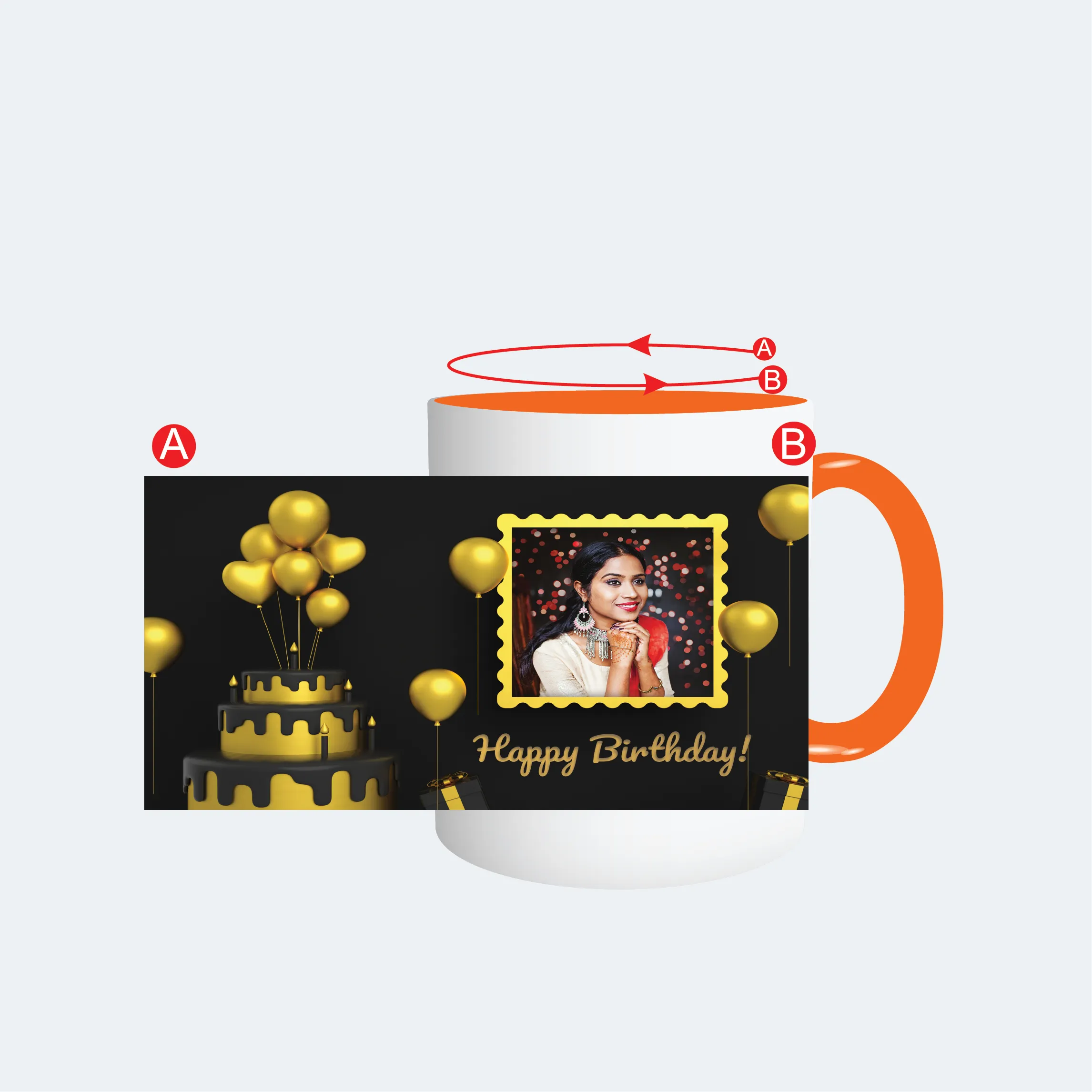 Customised Orange Color Mug