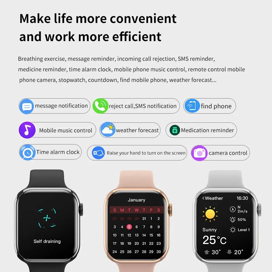 DaTeoy Watch 9 Smart Watch Women Body Temperature NFC AOD Dynamic Island Fitness Men Mini Series 9 Smartwatch for iOS Android