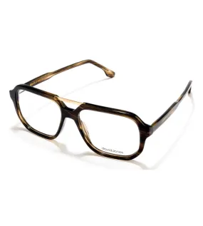 David Jones Men's Havana Square Optical Frame