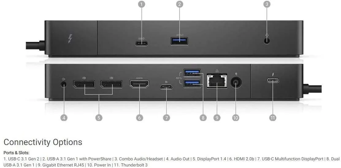 Dell WD19 Thunderbolt Docking Station for Macbook and Windows (Good Condition)