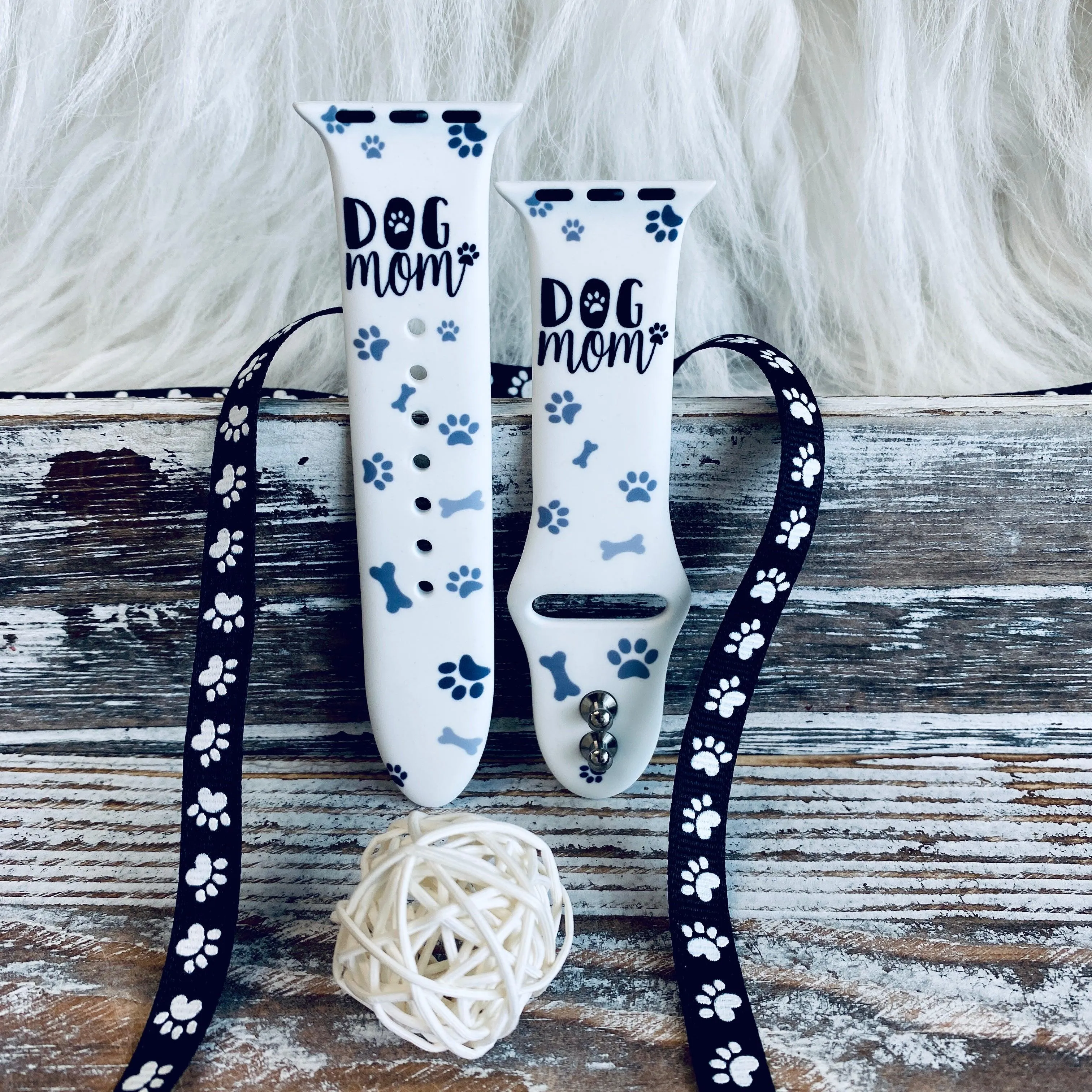 Dog Mom Print Silicone Band For Apple Watch