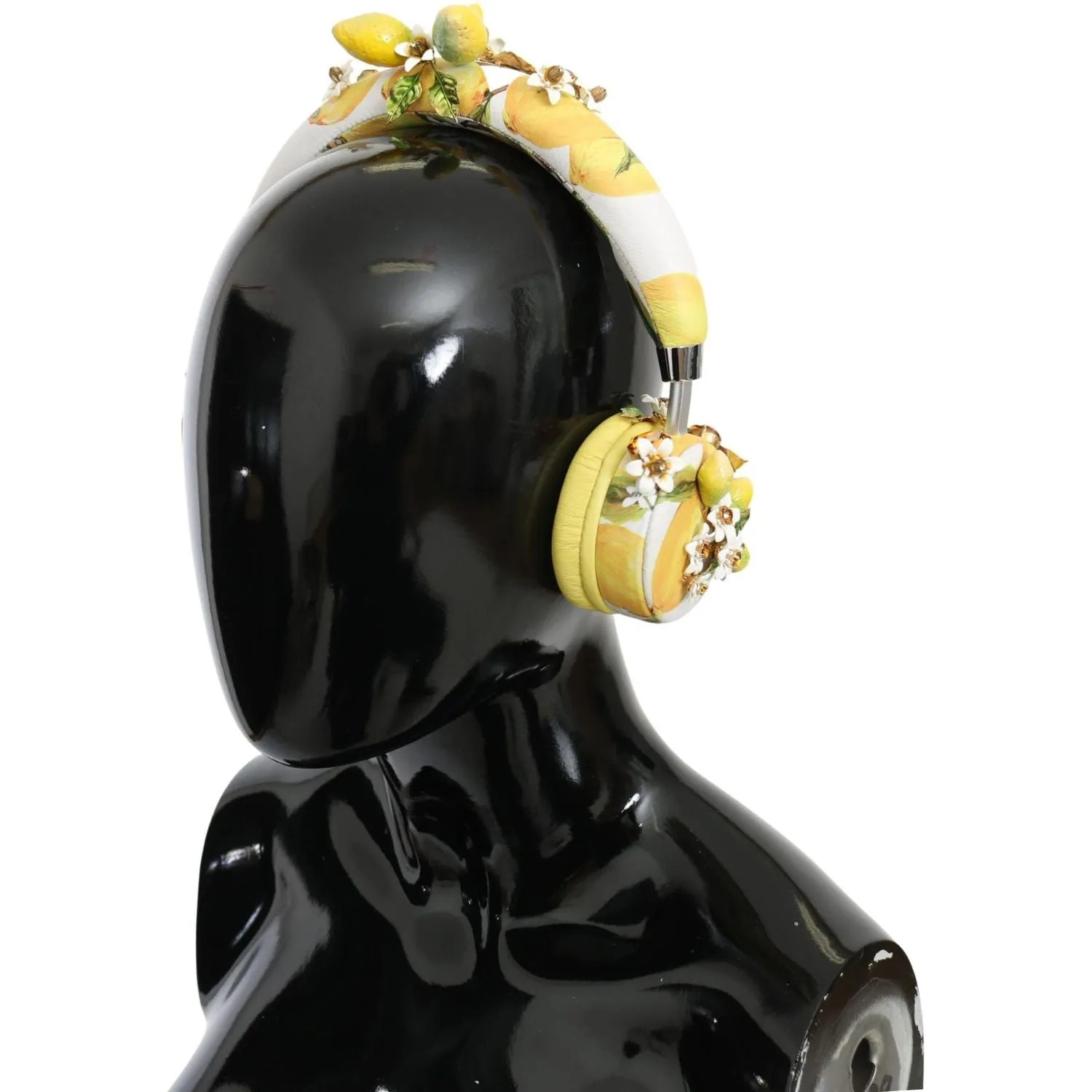 Dolce & Gabbana Glamorous Gold-Embellished Leather Headphones