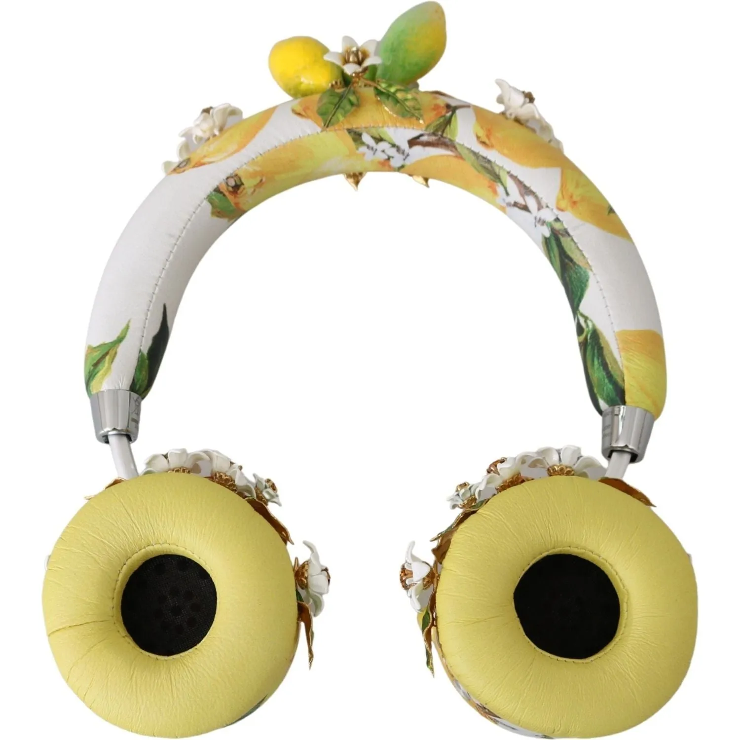 Dolce & Gabbana Glamorous Gold-Embellished Leather Headphones