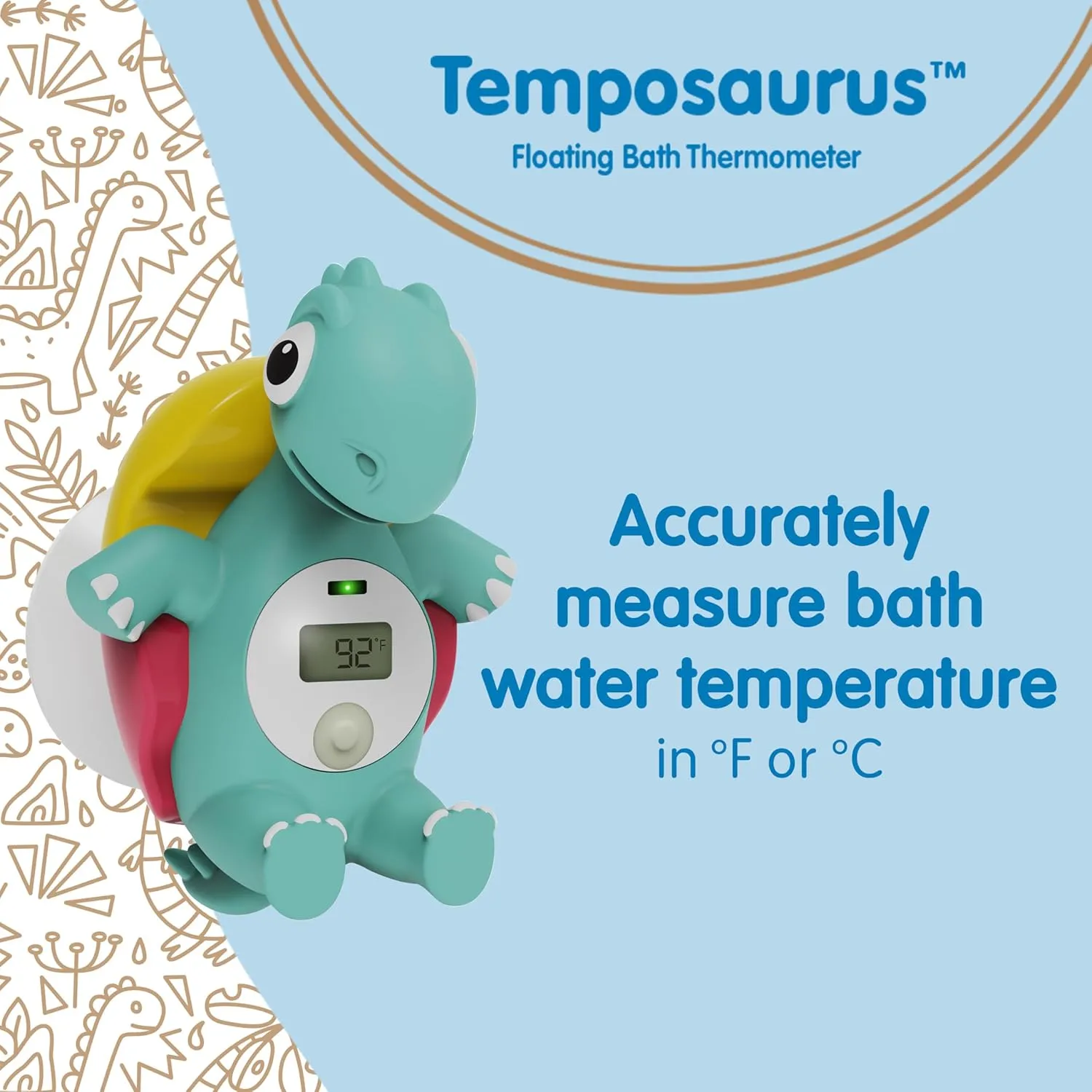 Dr. Brown’s CleanUp Temposaurus Floating Bath Thermometer