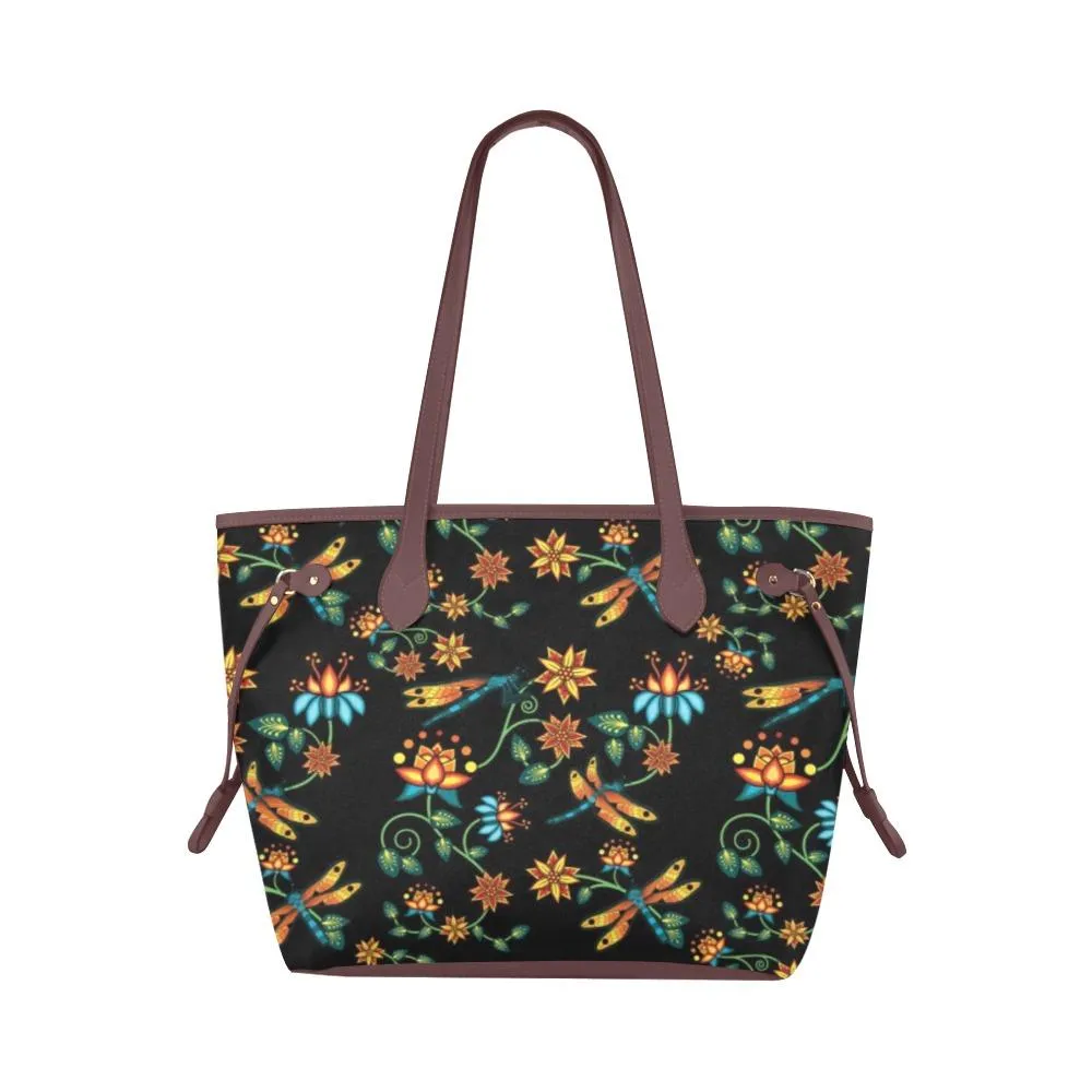 Dragon Lily Noir Clover Canvas Tote Bag