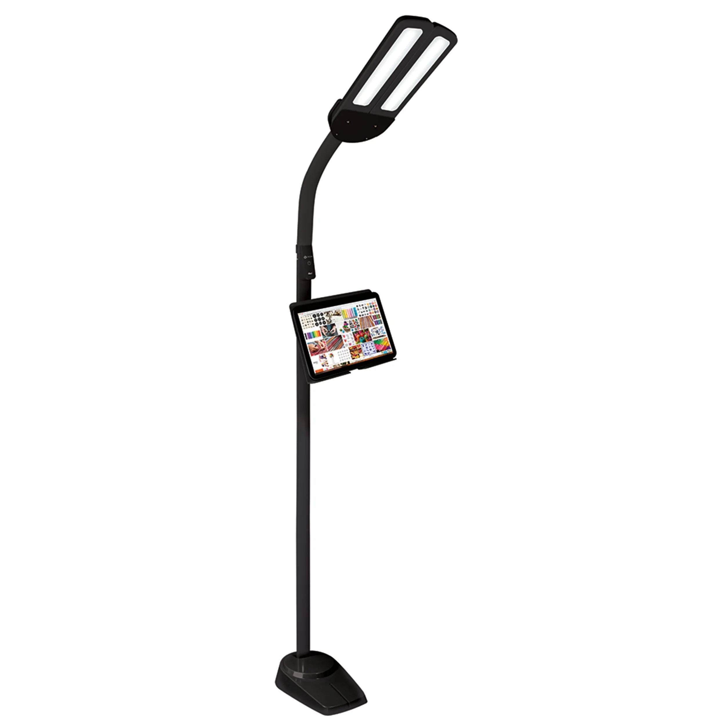 Dual Shade LED Floor Lamp with USB Charging Station