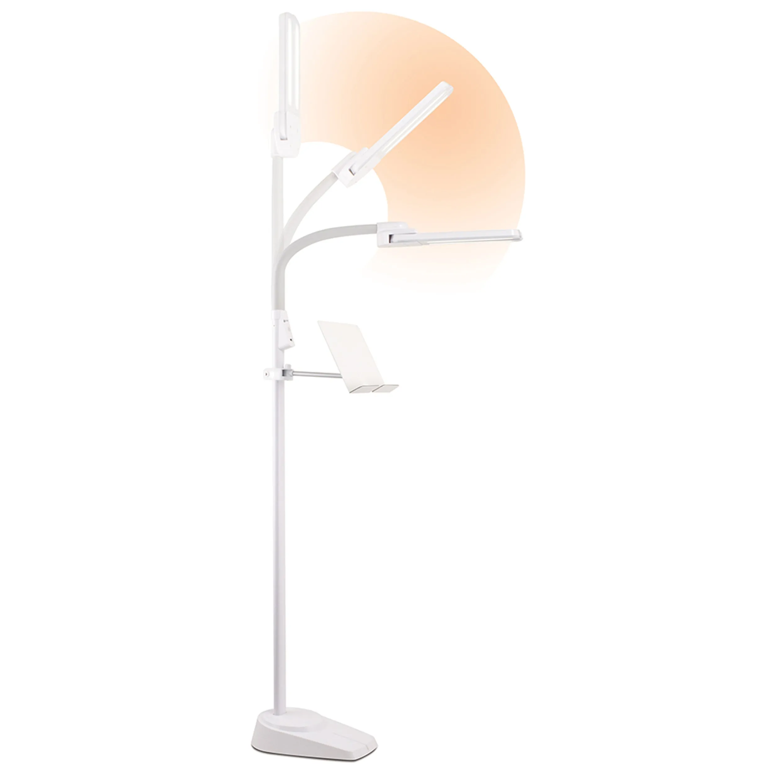 Dual Shade LED Floor Lamp with USB Charging Station