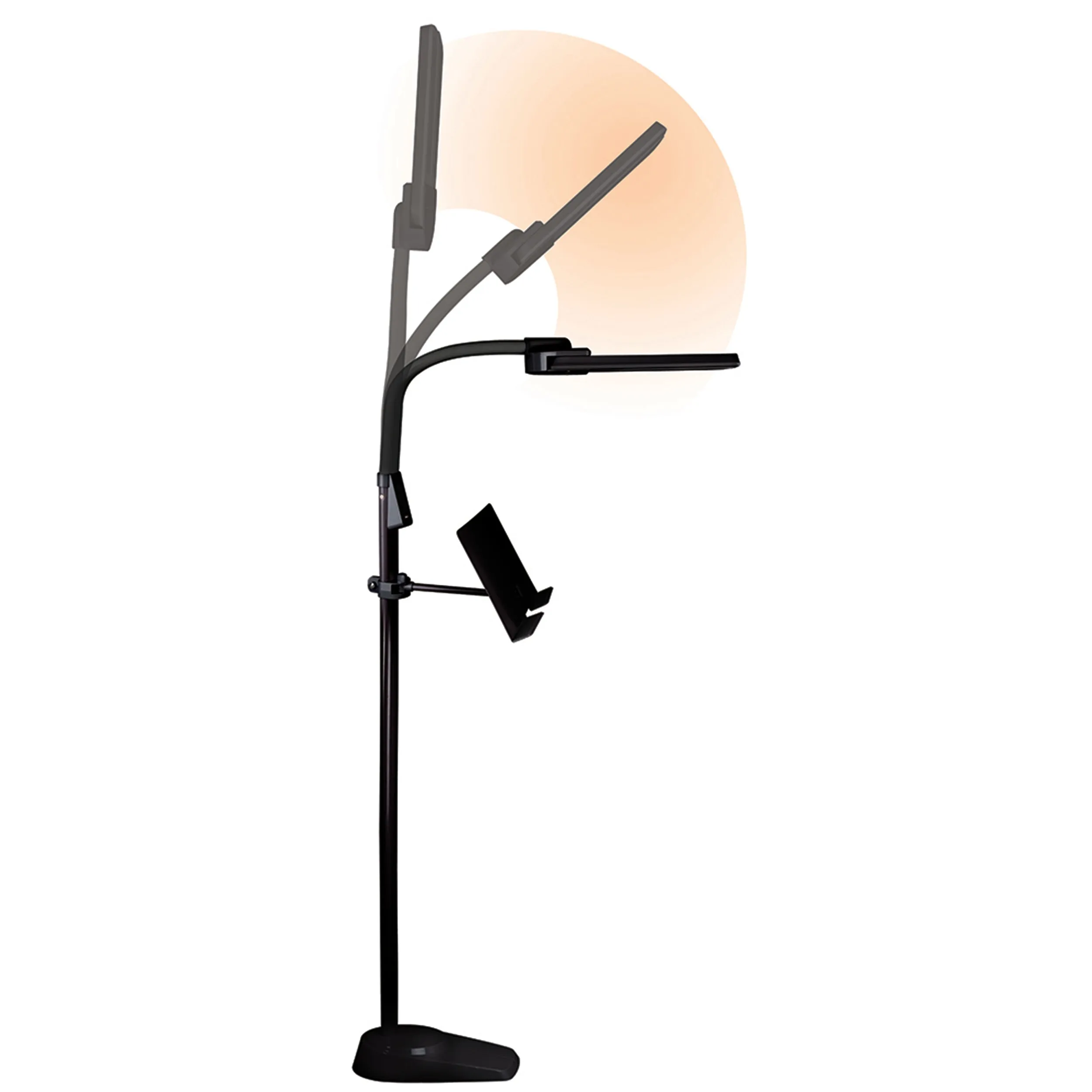 Dual Shade LED Floor Lamp with USB Charging Station