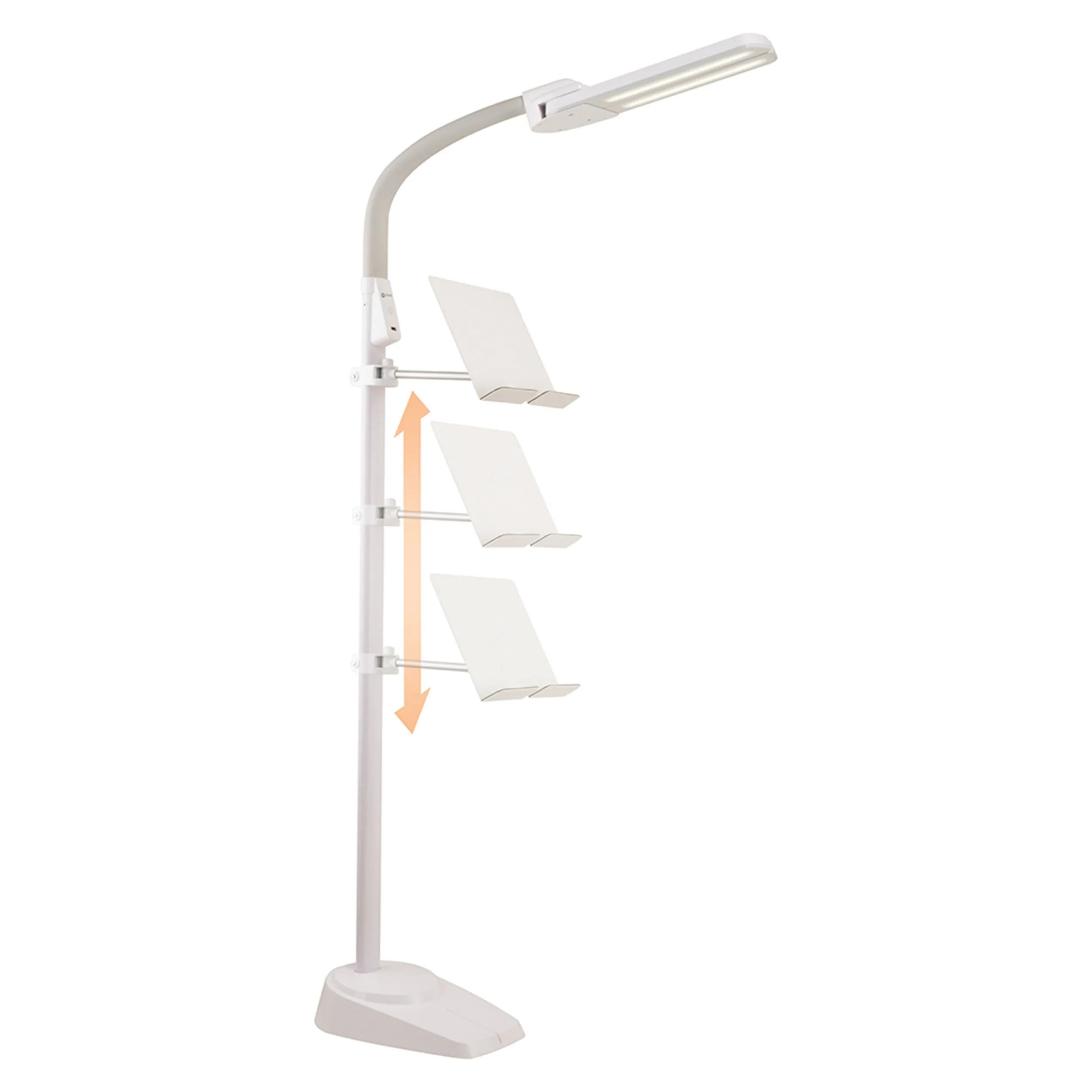 Dual Shade LED Floor Lamp with USB Charging Station