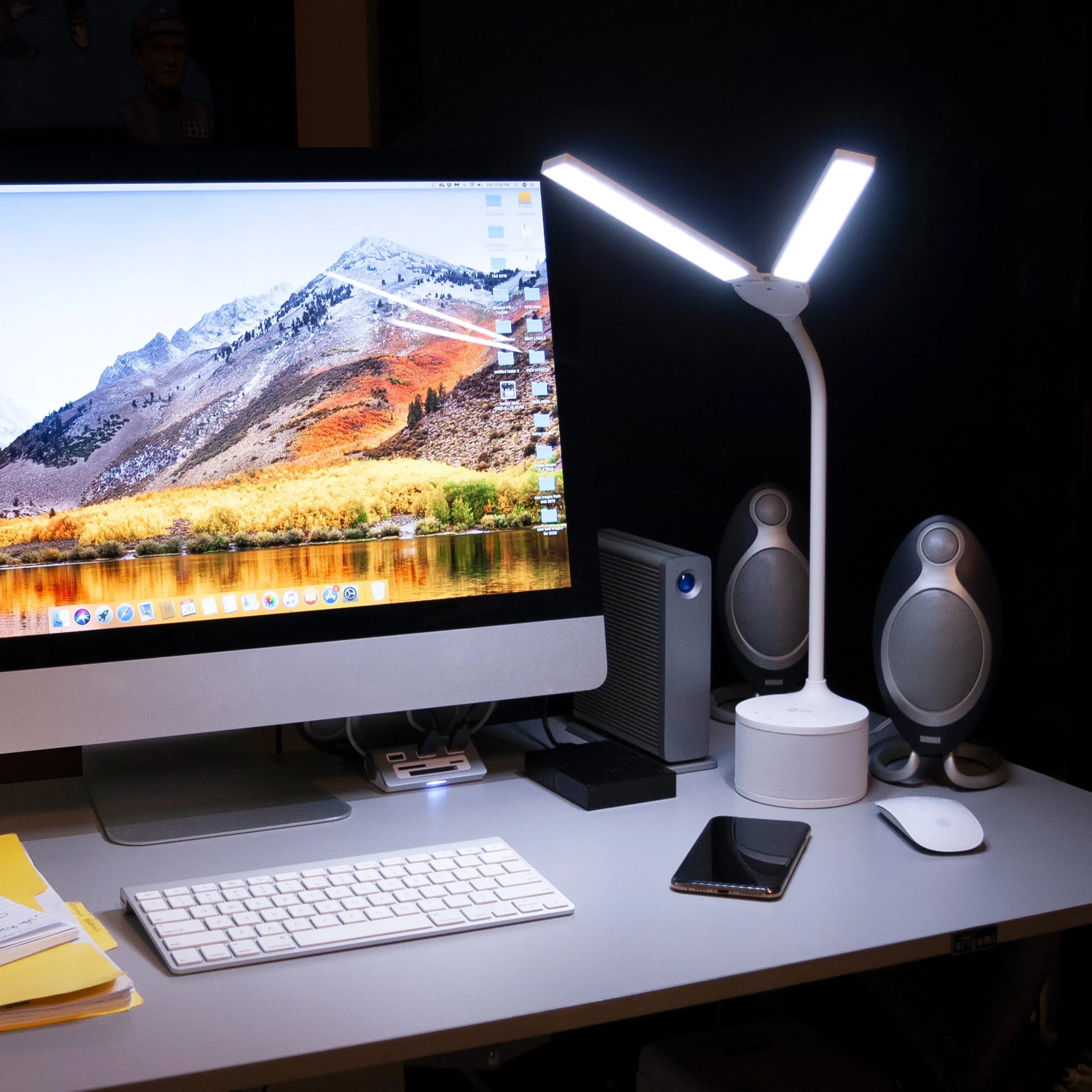 Dual Shade LED Lamp with Bluetooth® Speaker & USB