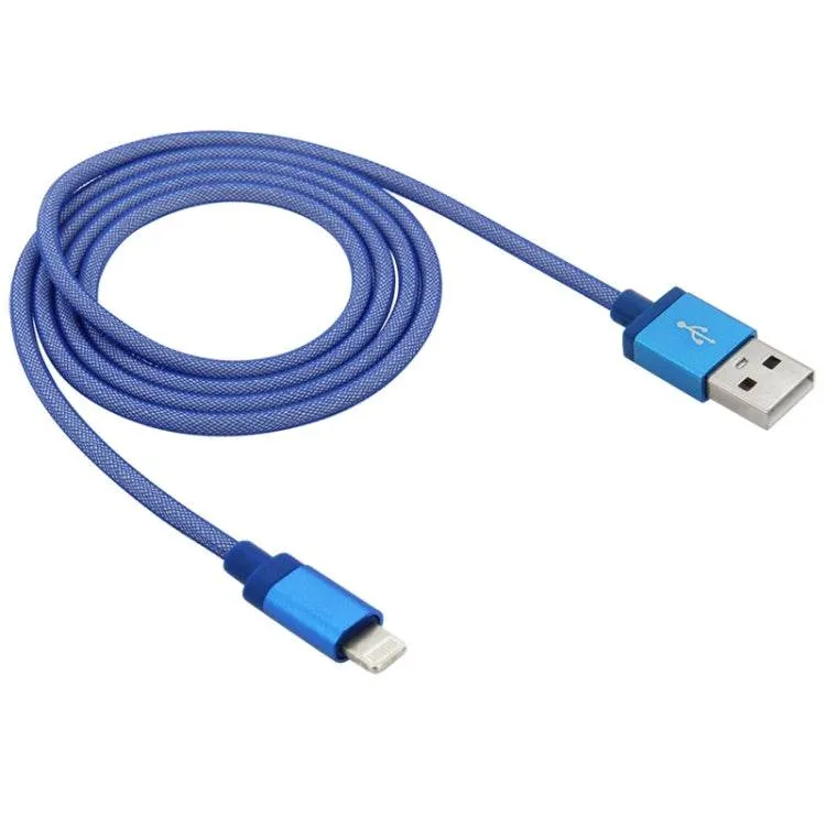 Durable 1m Metal Head USB Data/Charge Cable with 8 Pin Connector