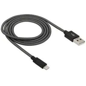 Durable 1m Metal Head USB Data/Charge Cable with 8 Pin Connector