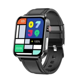 E86 Smart Watch with 1.7-Inch TFT Color Screen, IP68 Waterproof, Blood Oxygen & Body Temperature Monitoring, AI Medical Diagnosis, Leather Strap Design