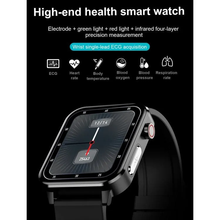 E86 Waterproof Smart Watch with 1.7-inch TFT Color Screen, Blood Oxygen & Body Temperature Monitoring, AI Medical Diagnosis, TPU Strap